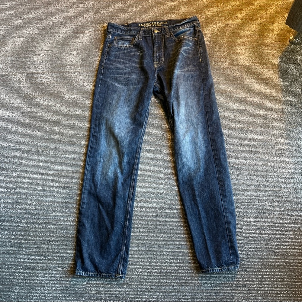 American Eagle Outfitters Men’s Blue Jeans Size 32x34 Relaxed Fit Dark Wash